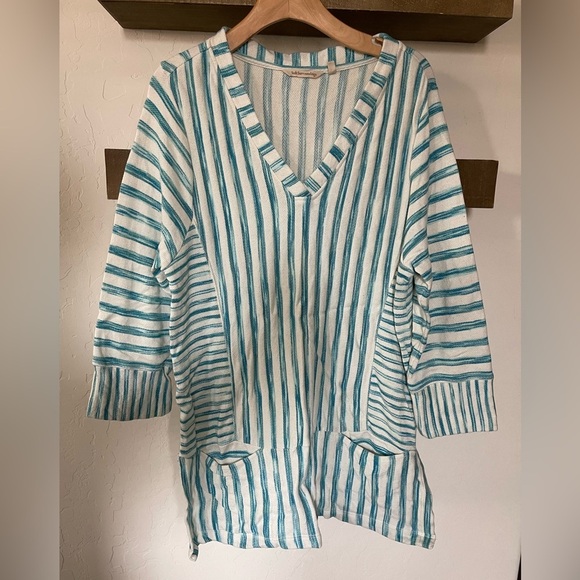 Soft Surroundings| Nautical Striped Long Tunic Sweater, Size Large•••Beachy - Picture 3 of 13